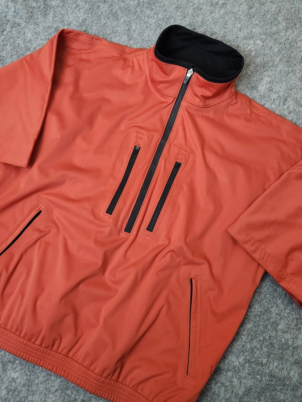 Zero Restriction Golf 1/4 Zip Waterproof Sweater Men's L Orange Half Sleeve